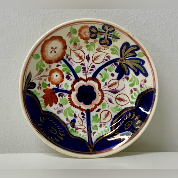 19th Century Gaudy Welsh Sunflower Pattern Miniature Luster Child’s Plate - Picture 8 of 15